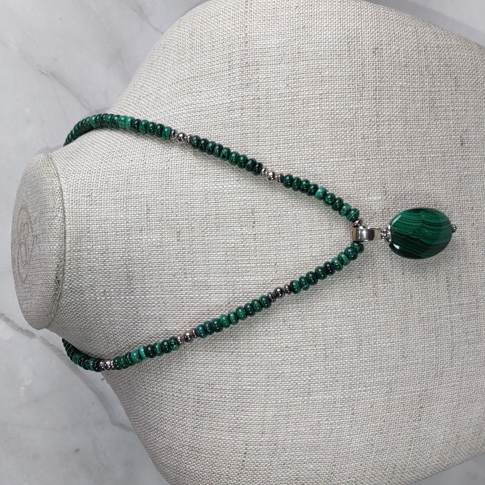 Malachite/Sterling Silver Gemstone Necklace/Pendant